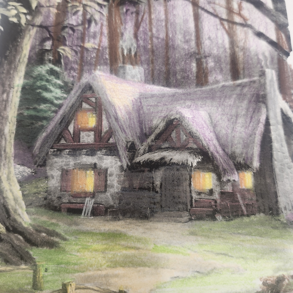 Charming Purple Cottage Art Print